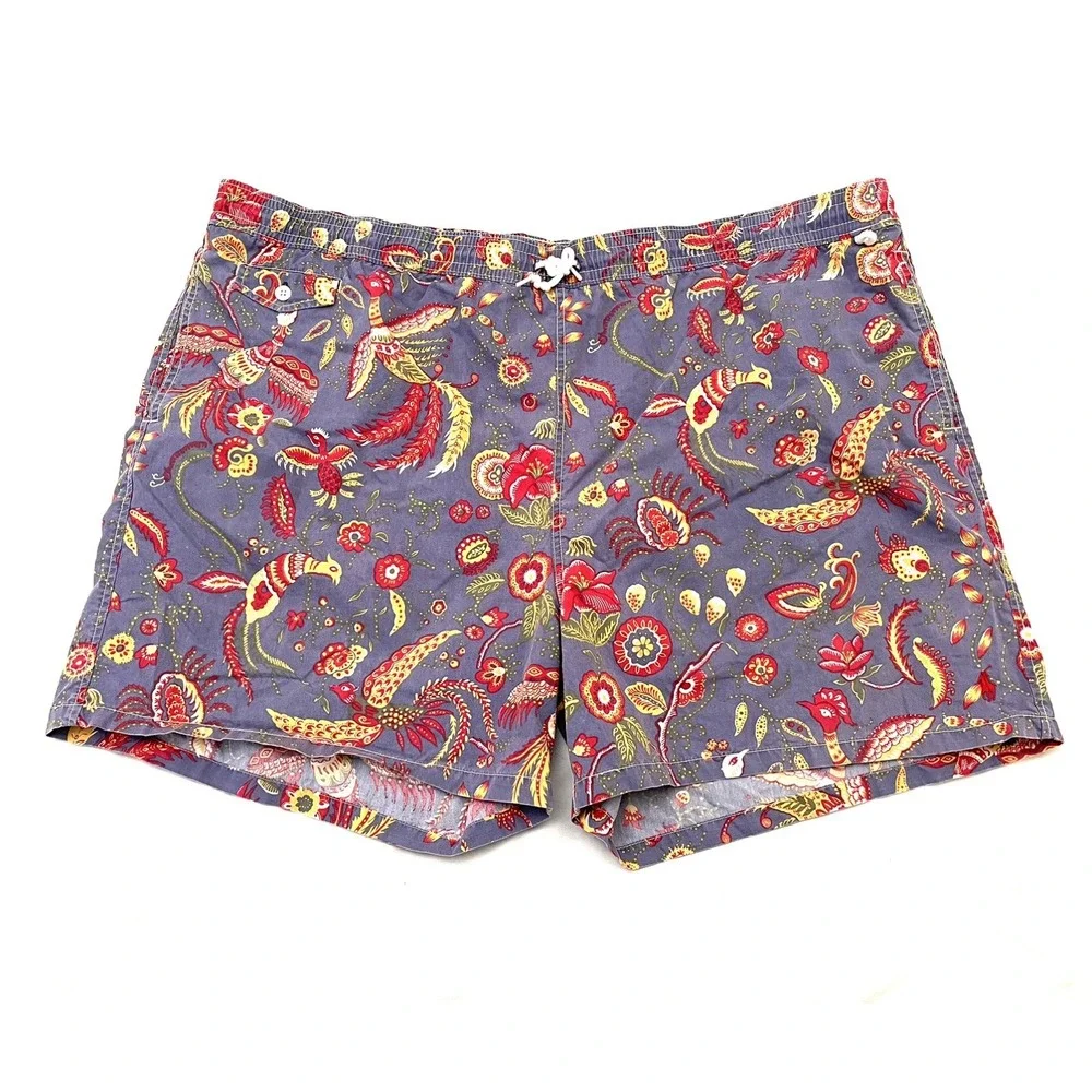 Polo Ralph Lauren Swim Trunks 3XB AOP Paisley Floral Birds Lined Big & Tall